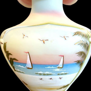 Fenton Burmese Glass Coastal Waters Lotus Mist Vase-Connoisseur 95th Anniversary