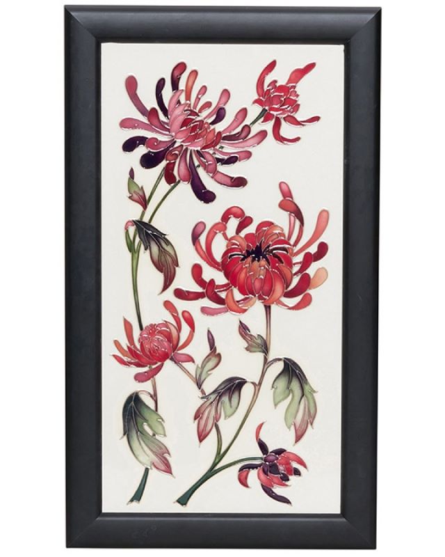 Moorcroft Chrysanthe-Mum Plaque PLQ20 Numbered