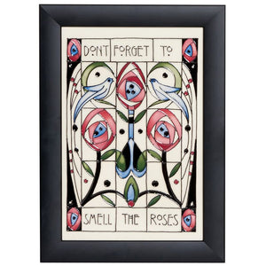 Moorcroft Don't Forget To Smell The Roses Plaque PLQ11 - Numbered