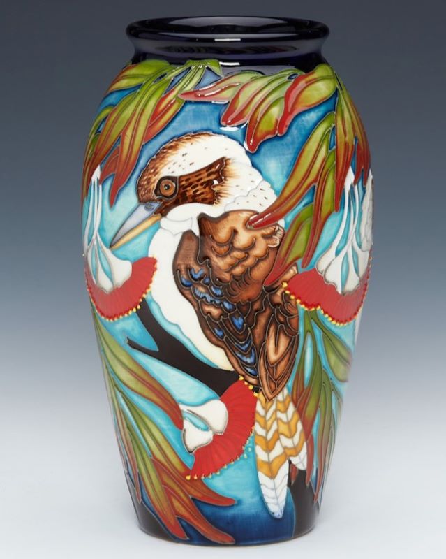 Moorcroft Laughing Kookaburra Vase 393/7 - Ltd Ed 25