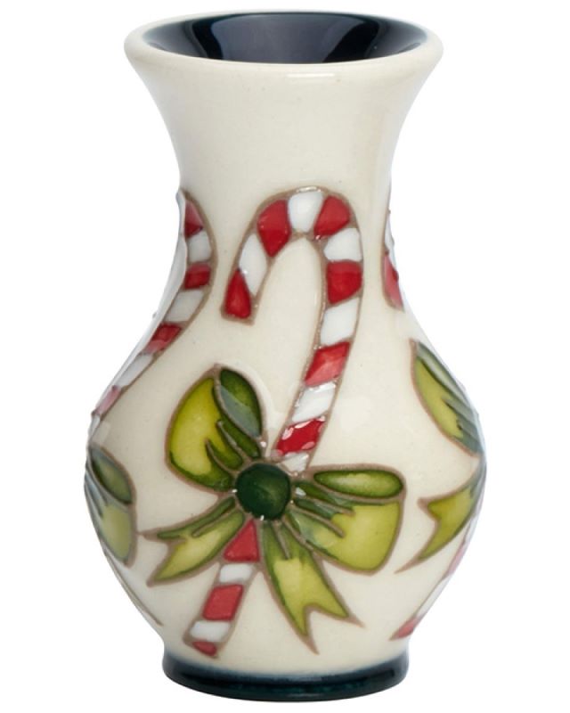 Moorcroft Christmas 2024 Candy Cane Treat Vase