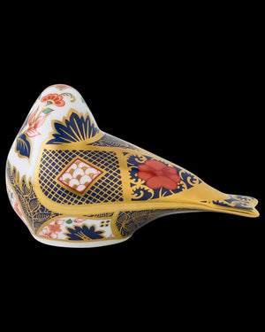 Royal Crown Derby Old Imari Solid Gold Band Goldfinch Paperweight