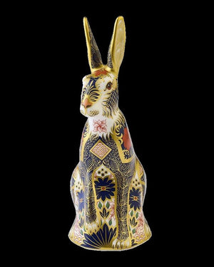 Royal Crown Derby Old Imari Solid Gold Band Hare Paperweight