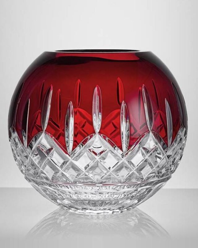 Waterford Crystal Lismore Red Rose Bowl 20cm