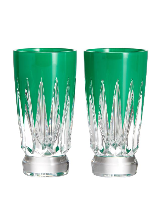 Waterford Crystal 2025 New Year Fireworks Shot Glasses Green - Set of 2 Ltd Ed