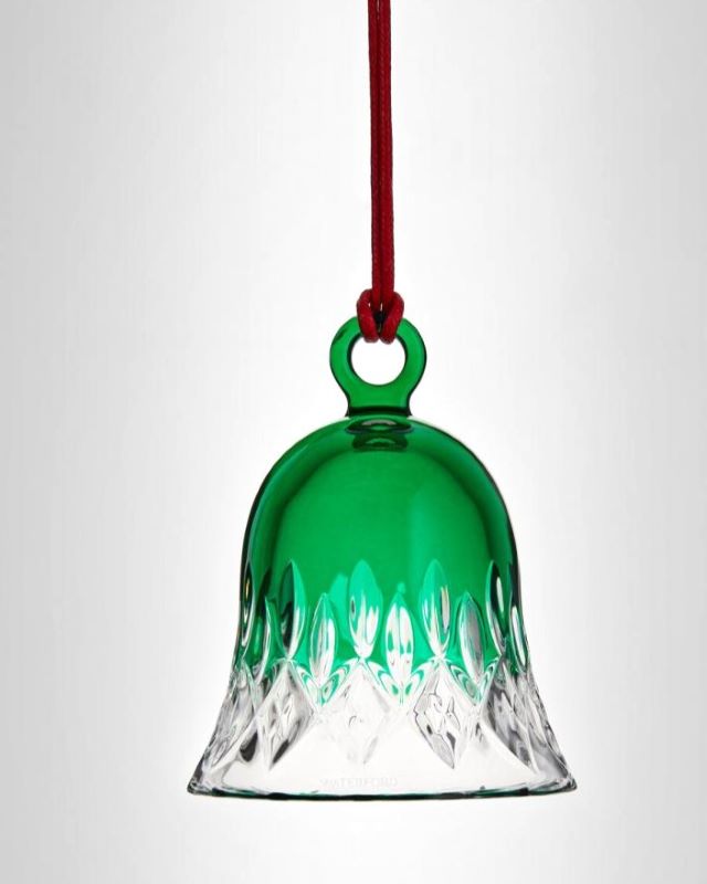 Waterford 2024 Christmas Crystal Lismore Green Bell Ornament