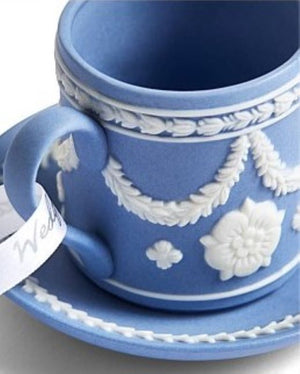 Wedgwood Christmas Tea Cup & Saucer Ornament - Discontinued